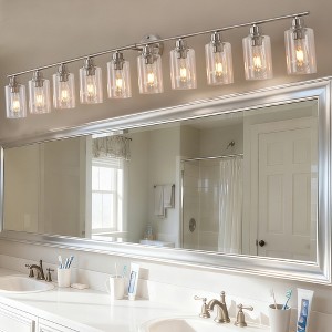 BAOURE Modern Vanity Light, Bathroom Light Fixtures for Expansive Bathrooms, Wall Lamp with Clear Glass for Mirror, Living Room - 1 of 4