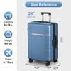 Karl Home Luggage 24  inch Suitcase PC ABS with TSA Lock Expandable Spinner Carry on Hardshell Lightweight Blue - 2 of 4