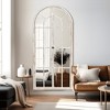 MAYEERTY Full-Length Mirror Solid Wood Grid Right Angle Arch 71x31x1in Openable No Stand - 3 of 4