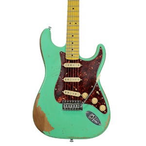 Sawtooth ES Relic Electric Guitar, Surf Green with Tortoise Pickguard - 1 of 4