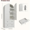 72" Tall Farmhouse Arched Kitchen Pantry Storage Cabinet with 2 Doors & Drawers, Large Wood Storage Cabinets with Thickened Shelves for Dining Room - 2 of 4