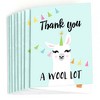 Big Dot of Happiness Whole Llama Fun - Llama Fiesta Baby Shower or Birthday Party Thank You Cards (8 count) - 2 of 4