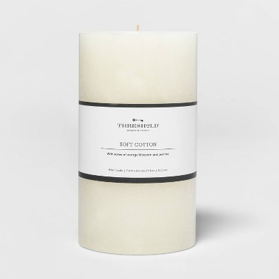 7" x 4" Pillar Candle Soft Cotton White - Threshold™
