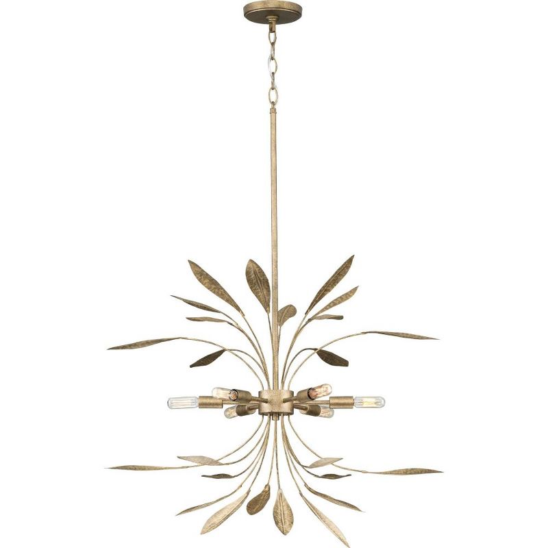 Progress Lighting Mariposa 6-Light Hanging Pendant, Steel, Gilded Silver, Contemporary, Antique Gold Finish, 2 of 3