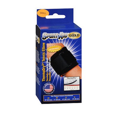 Sport Aid Gold Therma Dry Tennis Elbow Support Black Small