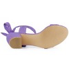 Allegra K Women's Back to College Open Toe Ankle Tie Back Block Heels Sandals - 4 of 4