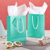 Blue Panda 20-Pack Small Teal Gift Bags with Handles, Tag, and Tissue Paper Sheets for Baby Shower Party Favors, 7.9x5.5x2.5 in - 3 of 4