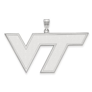 Black Bow Jewelry 10k White Gold Virginia Tech Hokies NCAA Extra Large Pendant - 1 of 3