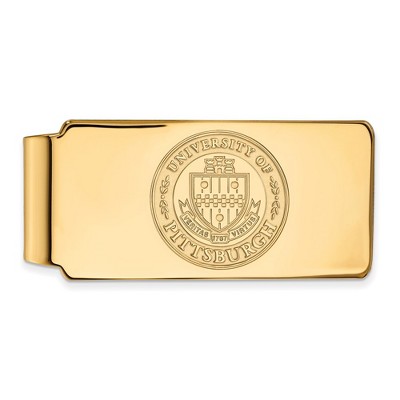 Black Bow Jewelry 14k Yellow Gold Plated Sterling Silver Pittsburgh Panthers NCAA Money Clip