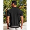 COOFANDY Men's Short Sleeve Knit Casual Button Down Shirt Vintage Striped Knitted Golf Beach Tops - 3 of 4