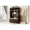 Hall Tree with 3 Hooks , Coat Hanger, Entryway Bench, Storage Bench, 3-in-1 Design, 47.2INCH, for Entrance, Hallway (White) - 2 of 4