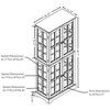 Vynxaria Antique Glass High Cabinet: Grid Doors, Adjustable Shelves, Integrated Lighting for Books/Collectibles - 4 of 4