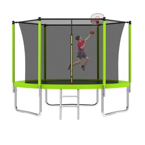 HFYee 8/10/14FT Safety-Enclosed Kids Trampoline Indoor/Outdoor Bounce Mat for Different Ages - 1 of 4
