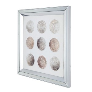 SEVOBAL Wall Art Ares Crystal Mirror Framed Hand Polished Golden Accent Decor for Cozy Living Space, Multicolored, 22.8"*22.8"*3.1" - 1 of 4