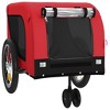 vidaXL Pet Bike Trailer Red and Black Oxford Fabric and Iron 49.2" x 24.8" x 26" - 4 of 4