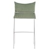 Poly Linen Barstool 40.4"H, Green Seat & Chrome Steel Frame With Armrests by Zuo Modern - 4 of 4