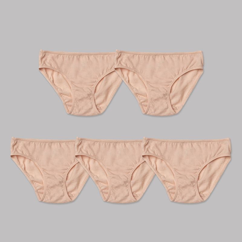 Nubies Essentials Girls' 5pk Underwear - Rose, 1 of 6
