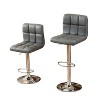 Dolonm Set of 2 35-43.5 in. H Swivel Faux Leather Adjustable Height Bar Stool with Metal Frame & Footrest - 3 of 4
