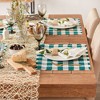 Design Imports Teal Heavyweight Check Fringed Placemat Set/6 - 2 of 4