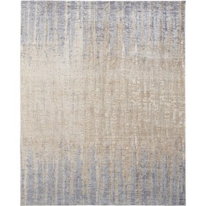 HomeRoots 4' X 6' Tan And Blue Abstract Distressed Area Rug - 1 of 3