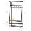 Whizmax 4-in-1 Entryway Organizer - Shoe Bench with 5/6 Hooks & Storage, Wood-Look Hall Tree with Metal Frame for Hallway, Multifunctional - 4 of 4