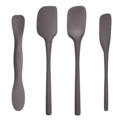Tovolo 4pc Silicone Tool Set - Scoop N Spread Standard Spatula. Standard Spoonula & Jar Scraper Charcoal: Kitchen Utensils, Dishwasher-Safe