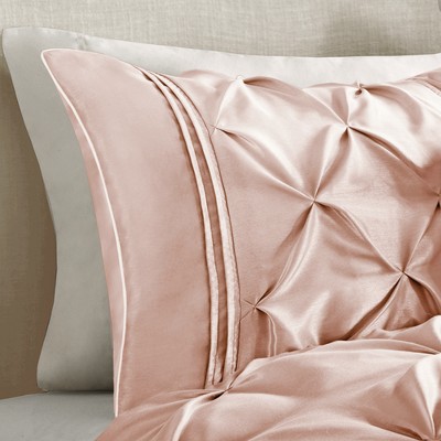 Blush Full 7-Piece Tufted Comforter Set with Decorative Pillows