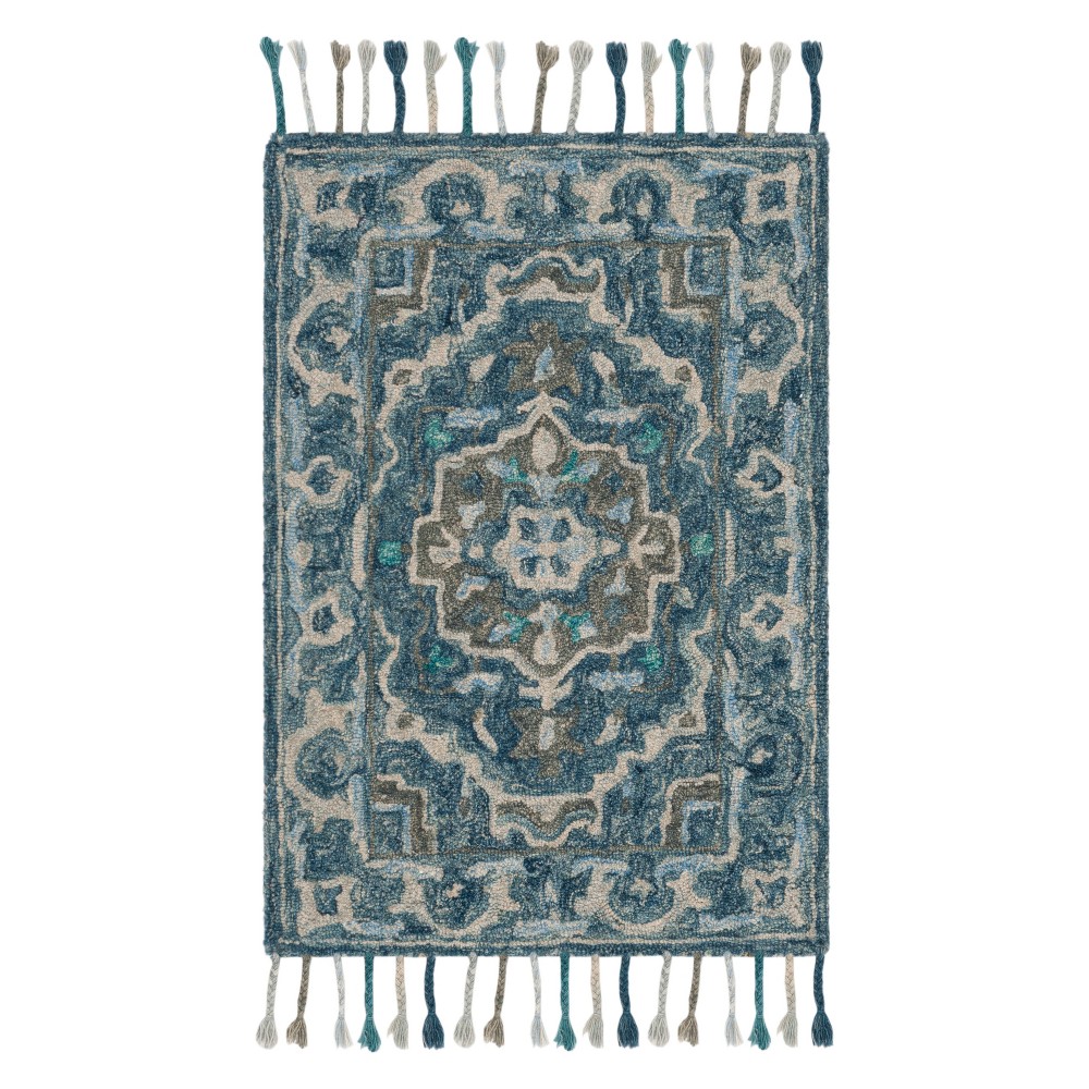 2'x3' Medallion Tufted Accent Rug Dark Blue/Gray - Safavieh