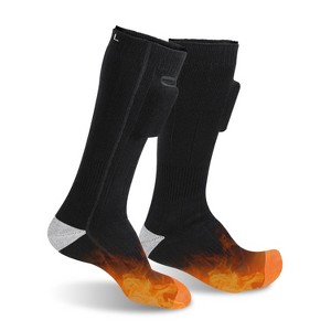 HOM Heated Socks with Rechargeable Electric Battery for Men & Women - Perfect Winter Gift Foot Warmer for Skiing, Fishing, Camping, and Outdoor Use - 1 of 4