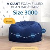 Ultimate Sack 3ft Bean Bag Chair, Oversized Comfortable Indoor Floor Lounger, Giant Foam-Filled Furniture for Relaxing, Electric Blue Suede - 3 of 4