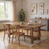 HomeRoots 84" Brown Solid Wood Trestle Base Dining Table - 2 of 4