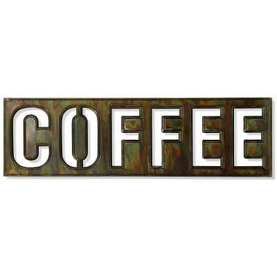 Metal Coffee Bistro Sign Burnished Wall Art - StyleCraft