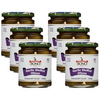 Bono Garlic Stuffed Olives - Case of 6/5.6 oz