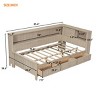 1 Storage Daybed Frame, Solid Wood Bed with Shelves and 3 Drawers, No Box Spring Needed - Baofuwish - 4 of 4