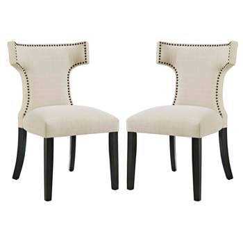 Set of 2 Curve Dining Side Chair Fabric - Modway