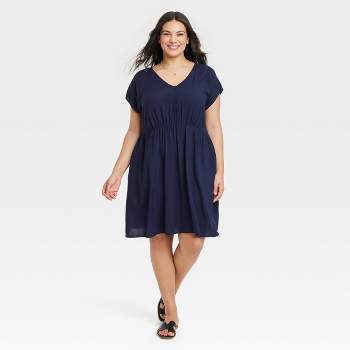 Women's Short Sleeve Mini A-Line Dress - Ava & Viv™