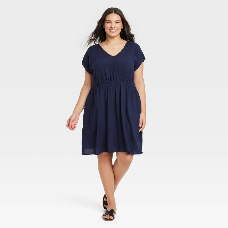 Women's Short Sleeve Mini A-Line Dress - Ava & Viv™, 1 of 10