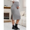 INSPIRE CHIC Women's Maternity High Waist Casual Side Split Stretchy Elastic Bodycon Sweater Skirt - 3 of 4