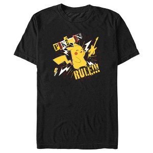 Men's Pokemon Pikachu Rules Guitar T-Shirt - 1 of 4