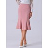Allegra K Women's High Waist Flare Hem Elegant Work Midi Fishtail Skirt - 3 of 4