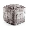 Steve Silver Co. Hazel Square Pouf Gray: Upholstered Footstool, Cotton & Polyester, No Assembly Required - 3 of 3