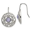 Chisel Stainless Steel Polished Synthetic Purple Calcedony Dangle Earrings Shepherd Hook - 2 of 4