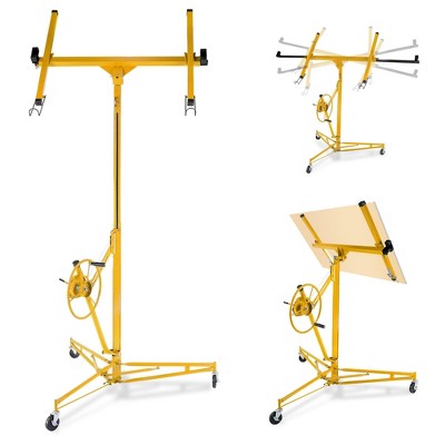 16 Ft Drywall Lift, 150LBS Capacity Rolling Drywall Rolling Lifter, Heavy Duty Sheetrock Hoist with Telescopic Arm for Home & Commercial Use