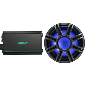 Kicker 51MWE124 - MWE 12-Inch Premium Marine Subwoofer (Enclosure) 4-ohm & 48KMA6004 Marine Amp Bundle - 1 of 4