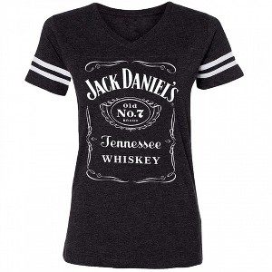 Adult Jack Daniels Black Striped Sleeve Soccer T-Shirt - 1 of 2