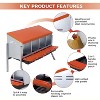 Coucheta Metal Chicken Nesting Box with Removable Roll-Out Tray - Easy Egg Collection&Clean Galvanized Steel Laying Box for Hens - for Backyard Coop - 4 of 4
