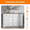 Cabinet Dresser Chest With 9 Drawers, Chest Of Drawers, Bedroom Dresser White - 3 of 4