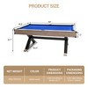 Pool Table, 7 FT Billiards Table with Stable X-Leg Design - Includes Balls/Cue Sticks/Cloth/Cleaning Brush for Game Room (84"x46.5"x32.7") - 3 of 4