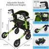 SEVOBAL Rollator Walker for Seniors, Lightweight Foldable All Terrain Rolling Walker with seat, Aluminum Walkers with Handles, Green, 24"*9.5"*31.5" - 4 of 4