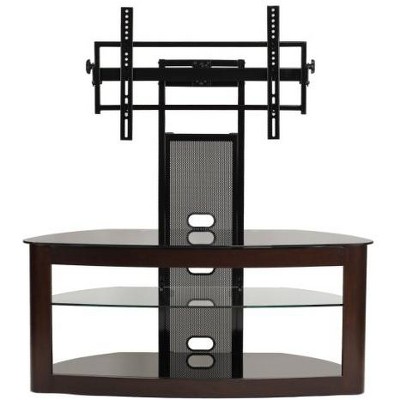 TransDeco Flat panel TV mounting system w/ 3 AV shelves for up to 80Inch plasma or LCD/LED TVs - Espresso